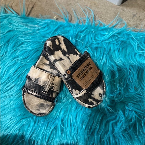 Levi's Other - Customized Tye dye Black and Cream Levi slides